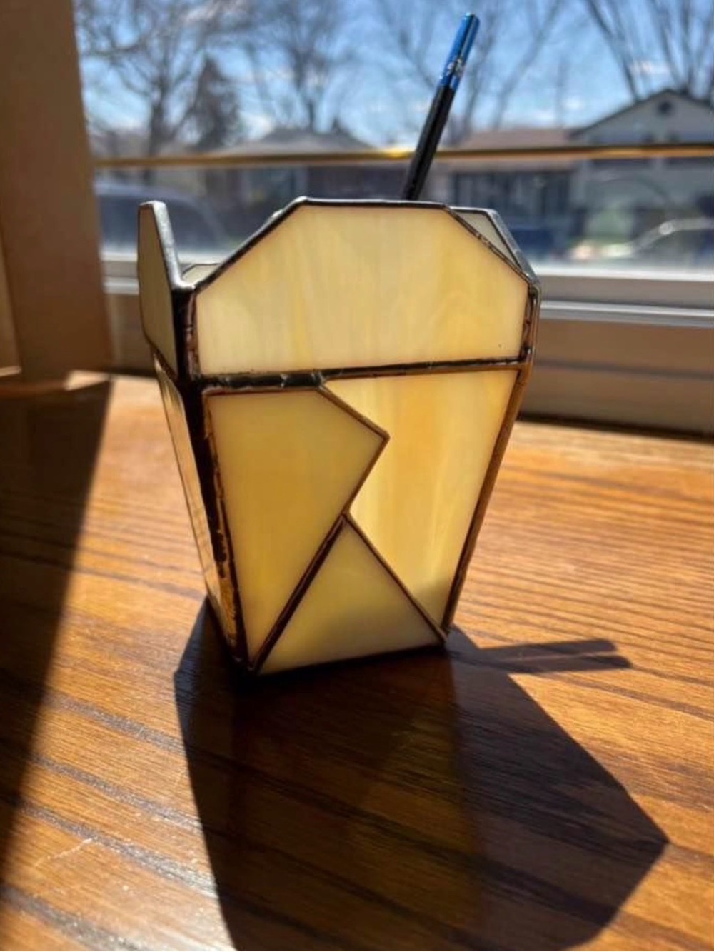 Stained Glass Takeout Container Planter